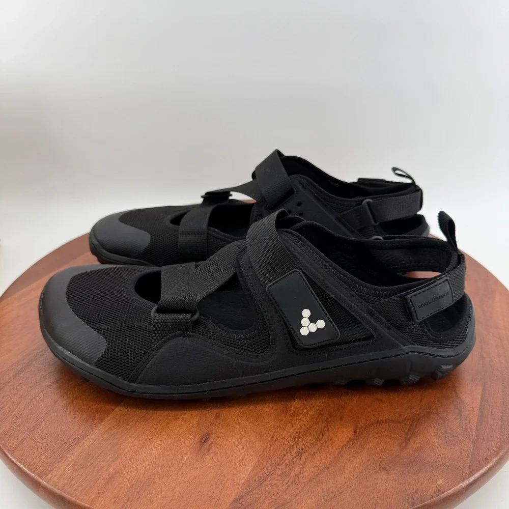 Vivobarefoot Tracker Sandal Mens Obsidian Black Minimalist Hiking EU 46/US 12.5